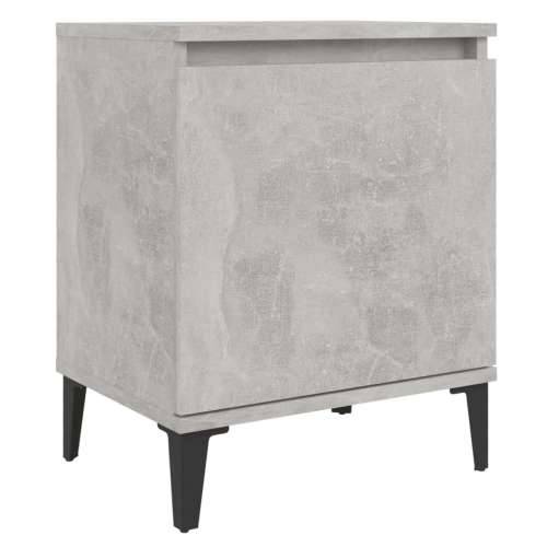 Noćni ormarić s metalnim nogama boja betona 40 x 30 x 50 cm - Beton siva 1 Cijena