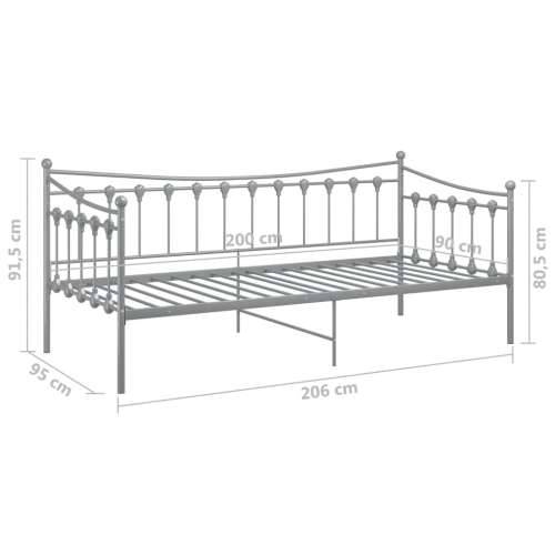 Okvir za krevet na razvlačenje sivi metalni 90 x 200 cm - Siva Cijena