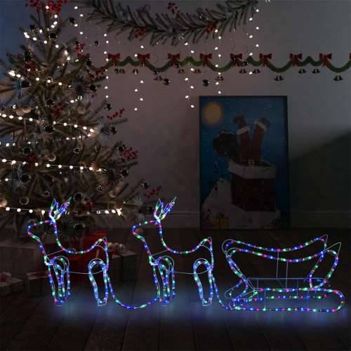 Ukrasni božićni sobovi i sanjke vanjski s 576 LED žarulja