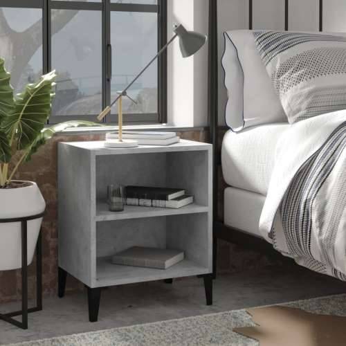 Noćni ormarić s metalnim nogama boja betona 40 x 30 x 50 cm - Beton siva 1 Cijena