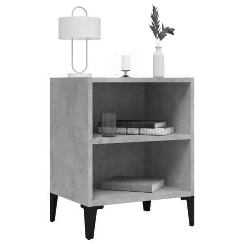 Noćni ormarić s metalnim nogama boja betona 40 x 30 x 50 cm - Beton siva 1 Cijena