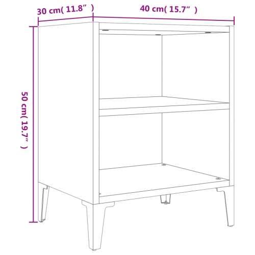 Noćni ormarić s metalnim nogama boja betona 40 x 30 x 50 cm - Beton siva 1 Cijena