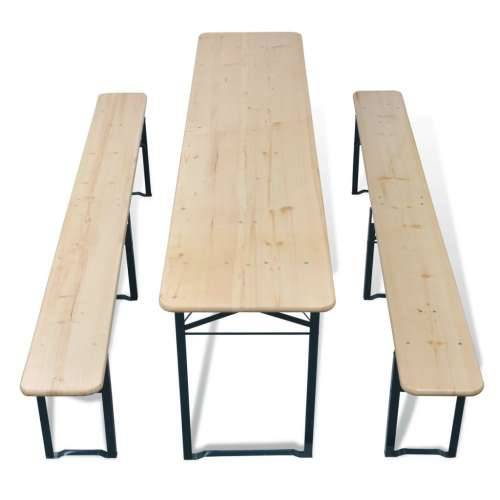 Sklopivi pivski stol s 2 klupe 220 cm od jelovine Cijena
