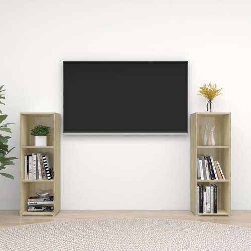 TV ormarići 2 kom boja hrasta 107x35x37 cm konstruirano drvo - sonoma hrast 2 37 cm 107 cm Cijena
