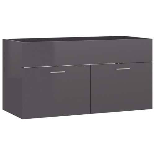 Ormarić za Lavabo - Umivaonik visoki sjaj sivi 90 x 38,5 x 46 cm drveni - visoko sjajno siva 90 x 38.5 x 46 cm 1 Cijena