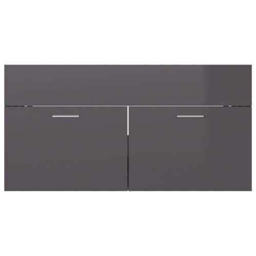 Ormarić za Lavabo - Umivaonik visoki sjaj sivi 90 x 38,5 x 46 cm drveni - visoko sjajno siva 90 x 38.5 x 46 cm 1 Cijena