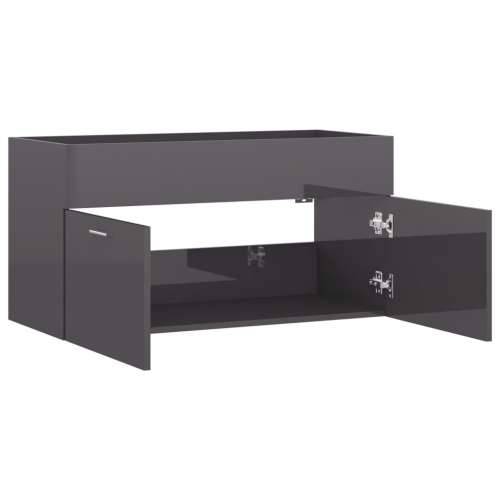 Ormarić za Lavabo - Umivaonik visoki sjaj sivi 90 x 38,5 x 46 cm drveni - visoko sjajno siva 90 x 38.5 x 46 cm 1 Cijena