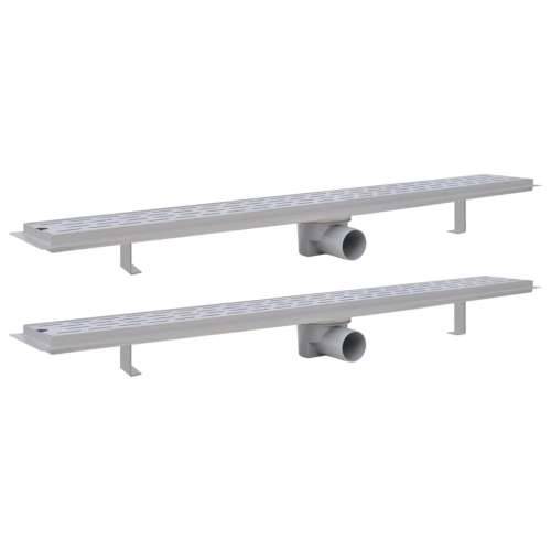 Linearni odvod za tuš 2 kom s linijama 930 x 140 mm od čelika Cijena