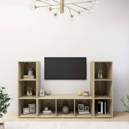 TV ormarići 3 kom boja hrasta 107x35x37 cm konstruirano drvo - sonoma hrast 3 Cijena
