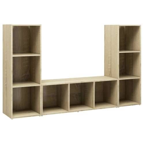 TV ormarići 3 kom boja hrasta 107x35x37 cm konstruirano drvo - sonoma hrast 3 Cijena