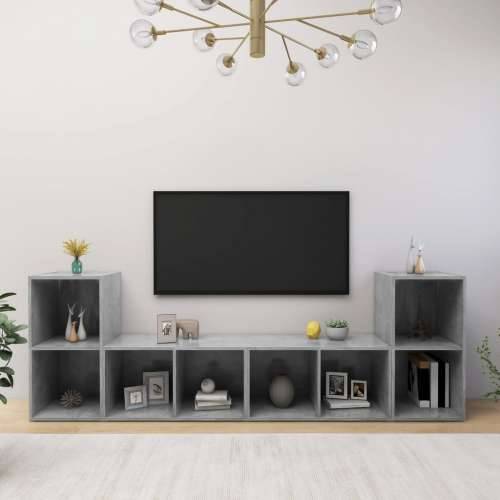 TV ormarići 4 kom boja betona 72x35x36,5 cm konstruirano drvo - Beton siva 4 Cijena