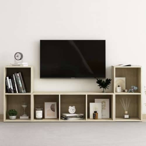 3-dijelni set TV ormarića boja hrasta sonome konstruirano drvo - sonoma hrast 1 Cijena