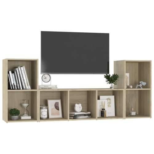 3-dijelni set TV ormarića boja hrasta sonome konstruirano drvo - sonoma hrast 1 Cijena