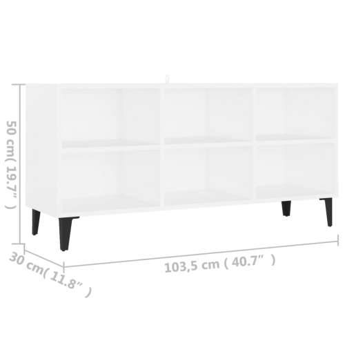TV ormarić s metalnim nogama bijeli 103,5 x 30 x 50 cm - Bijela 1 103.5 cm Cijena
