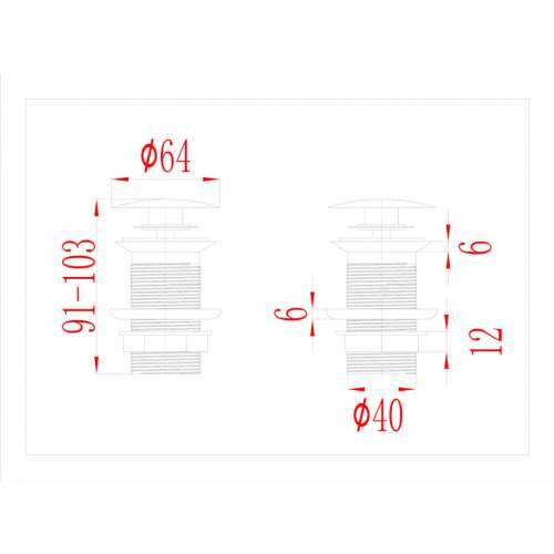 Potisni odvod bez zaštite od prelijevanja crni 6,4x6,4x9,1 cm - Crna Bez zaštite od prelijevanja Cijena