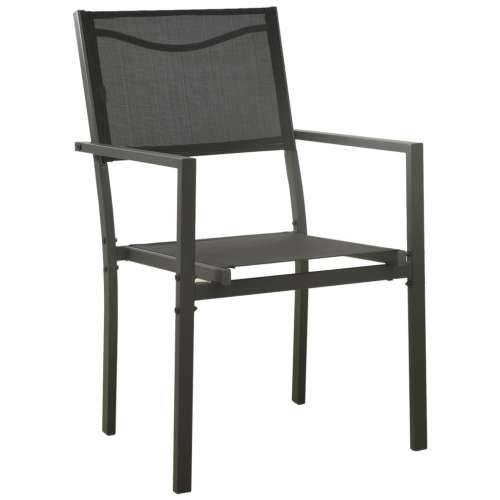 Vrtne stolice 2 kom od tekstilena i čelika crne i antracit Cijena