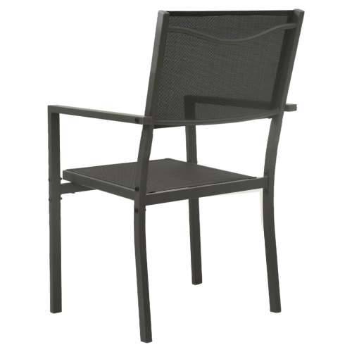 Vrtne stolice 2 kom od tekstilena i čelika crne i antracit Cijena