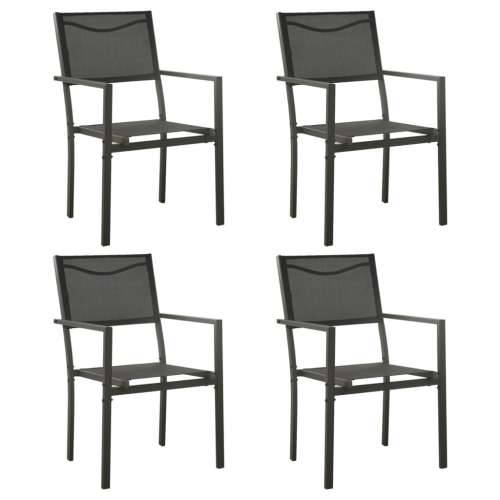 Vrtne stolice 4 kom od tekstilena i čelika crne i antracit Cijena
