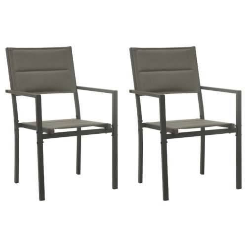 Vrtne stolice 2 kom od tekstilena i čelika sive i antracit Cijena