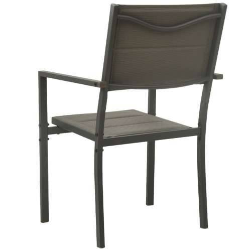Vrtne stolice 2 kom od tekstilena i čelika sive i antracit Cijena