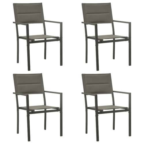 Vrtne stolice 4 kom od tekstilena i čelika sive i antracit Cijena