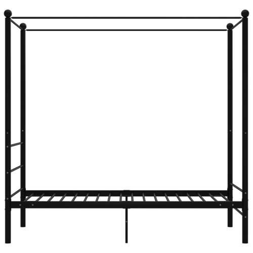 Okvir za krevet s nadstrešnicom crni metalni 90 x 200 cm - Crna 90 x 200 cm Cijena