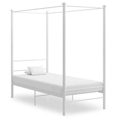 Okvir za krevet s nadstrešnicom bijeli metalni 90 x 200 cm - Bijela 90 x 200 cm Cijena