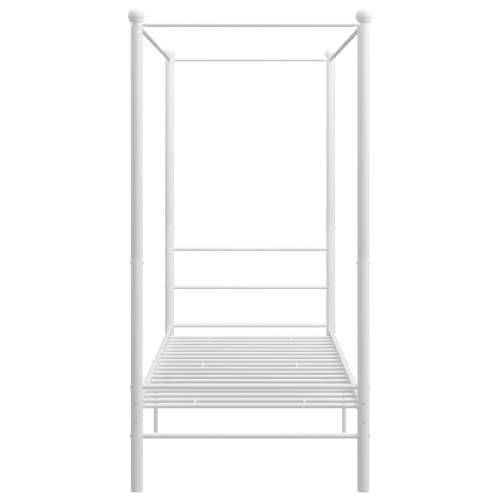 Okvir za krevet s nadstrešnicom bijeli metalni 90 x 200 cm - Bijela 90 x 200 cm Cijena
