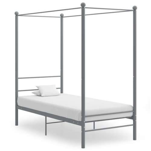 Okvir za krevet s nadstrešnicom sivi metalni 90 x 200 cm - Siva 90 x 200 cm Cijena