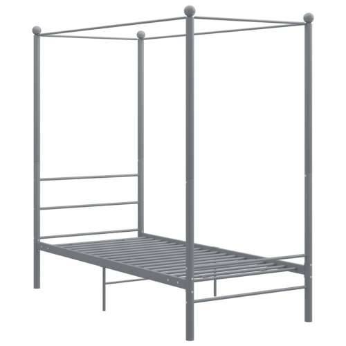 Okvir za krevet s nadstrešnicom sivi metalni 90 x 200 cm - Siva 90 x 200 cm Cijena