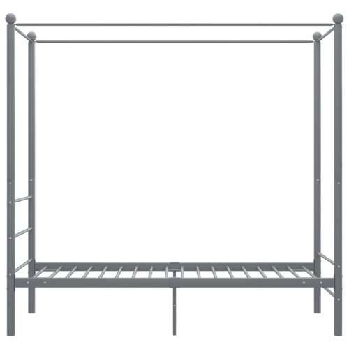 Okvir za krevet s nadstrešnicom sivi metalni 90 x 200 cm - Siva 90 x 200 cm Cijena