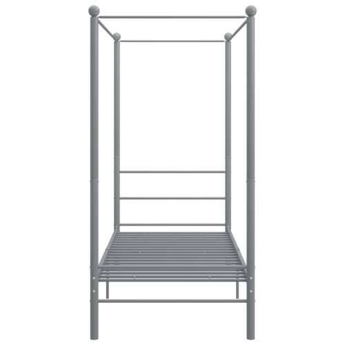 Okvir za krevet s nadstrešnicom sivi metalni 90 x 200 cm - Siva 90 x 200 cm Cijena