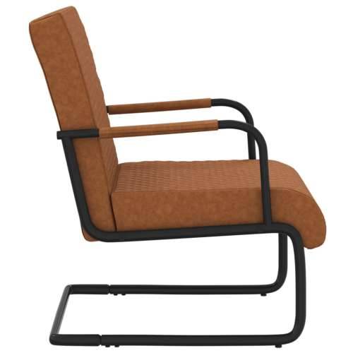 Konzolna stolica od umjetne kože mat smeđa Cijena