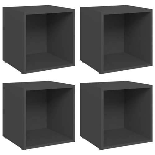 TV ormarići 4 kom sivi 37 x 35 x 37 cm konstruirano drvo - Siva 4 Cijena