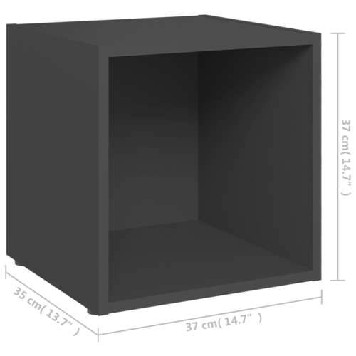 TV ormarići 4 kom sivi 37 x 35 x 37 cm konstruirano drvo - Siva 4 Cijena