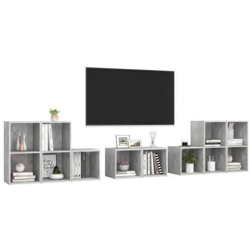 8-dijelni set TV ormarića siva boja betona konstruirano drvo - Beton siva 1 Cijena