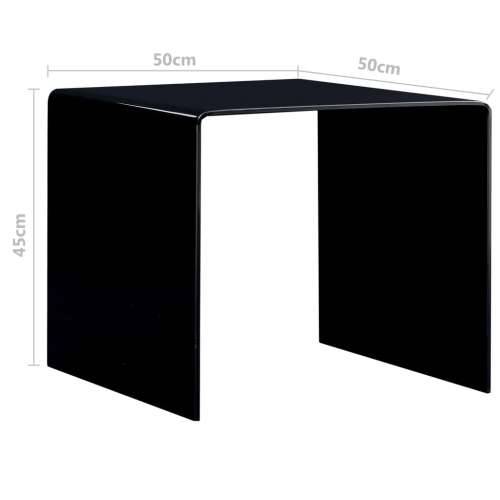 Stolić za kavu crni 50 x 50 x 45 cm od kaljenog stakla Cijena
