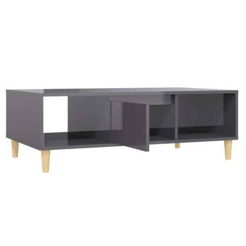 Stolić za kavu sjajni sivi 103,5 x 60 x 35 cm konstruirano drvo - visoko sjajno siva 1 Cijena