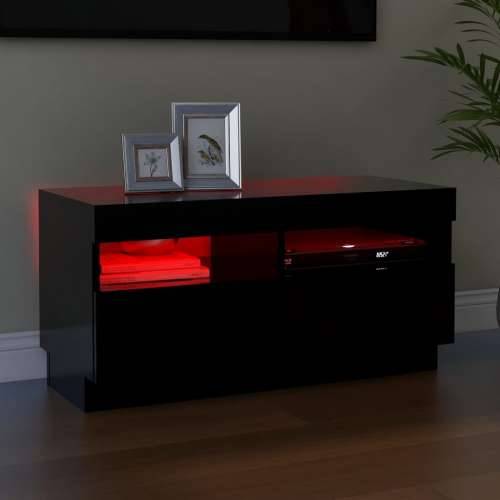 TV ormarić s LED svjetlima crni 80x35x40 cm - Crna 1 80 cm Cijena
