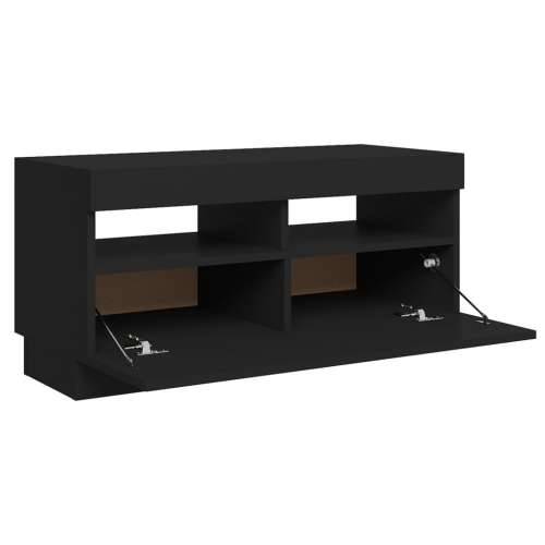 TV ormarić s LED svjetlima crni 80x35x40 cm - Crna 1 80 cm Cijena