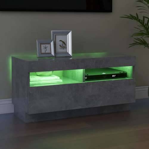 TV ormarić s LED svjetlima siva boja betona 80x35x40 cm - Beton siva 1 80 cm Cijena