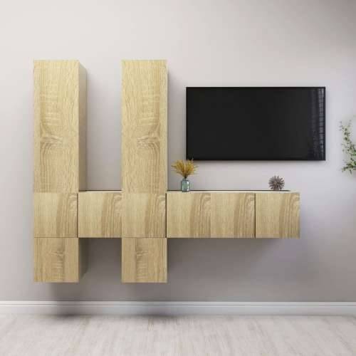 7-dijelni set TV ormarića boja hrasta sonome konstruirano drvo - sonoma hrast 7 60 cm Cijena