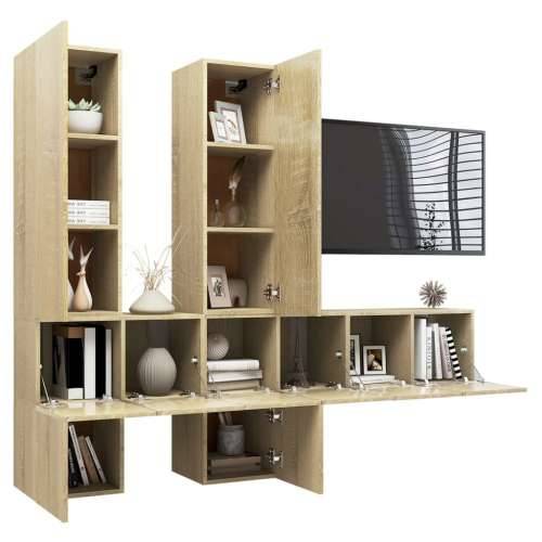 7-dijelni set TV ormarića boja hrasta sonome konstruirano drvo - sonoma hrast 7 60 cm Cijena
