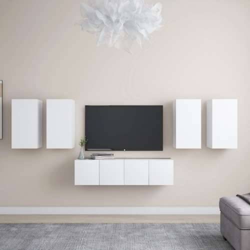 6-dijelni set TV ormarića bijeli od konstruiranog drva - Bijela 6 60 cm Cijena