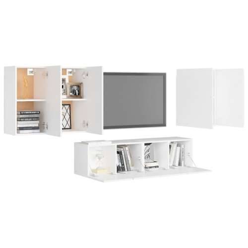 6-dijelni set TV ormarića bijeli od konstruiranog drva - Bijela 6 60 cm Cijena