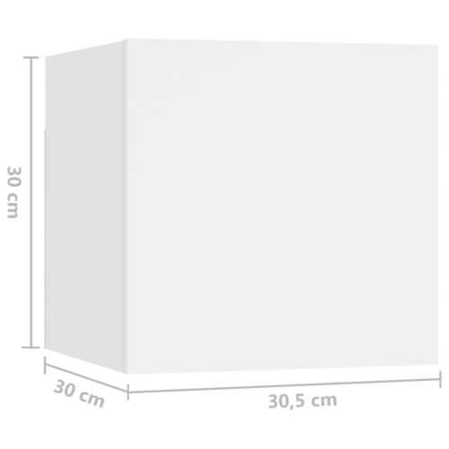 6-dijelni set TV ormarića bijeli od konstruiranog drva - Bijela 6 60 cm Cijena