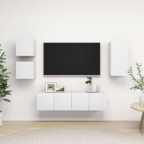 5-dijelni set TV ormarića bijeli od konstruiranog drva - Bijela 5 60 cm Cijena