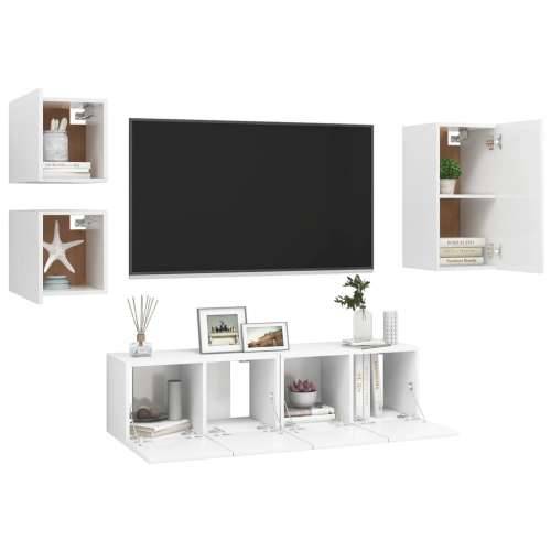 5-dijelni set TV ormarića bijeli od konstruiranog drva - Bijela 5 60 cm Cijena