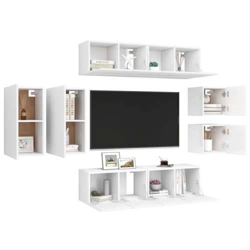 8-dijelni set TV ormarića bijeli od konstruiranog drva - Bijela 8 60 cm Cijena