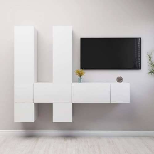 7-dijelni set TV ormarića bijeli od konstruiranog drva - Bijela 7 60 cm Cijena